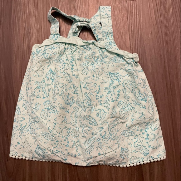 Tommy Bahama Kids Tank Top - Light Blue and Cream ocean print size 4T - Picture 5 of 6